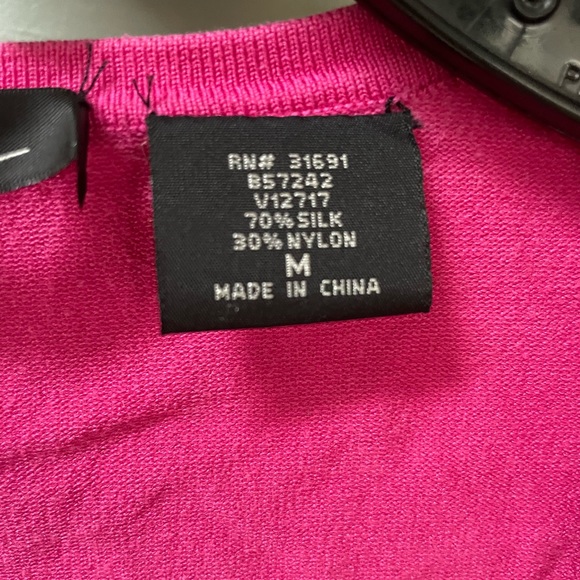 NicKnits By Nicole Miller Pink Silk Blend Vintage Midriff Shrug Top Medium - Picture 4 of 9